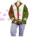 Red colour-block cable knit cardigan - size M - Autre Marque