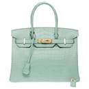 Sac HERMES Birkin 30 en Cuirs exotiques Vert - 102508 - Hermès