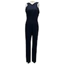 The Row Navy Blue / Black Crepe Jumpsuit - Roland Mouret