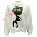 Alexander McQueen White / Red 2023 Shadow Rose Cocoon Sleeve Sweatshirt - Alexander Mcqueen