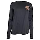 Balmain Embroidered Long Sleeve T-Shirt in Black Cotton
