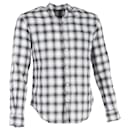 Saint Laurent Checked Button-Down Shirt in Grey Cotton