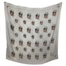 Alexander McQueen Printed Scarf in White Silk - Alexander Mcqueen