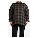 Brown check padded overshirt - size M - Autre Marque