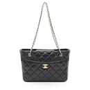 Chanel Small Tote Bag in Black Lambskin