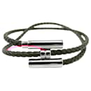 HERMES TOURNIS DOUBLE TOUR BRAIDED LEATHER BRACELET BORDEAUX + BANGLE BOX - Hermès