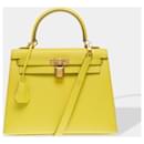 HERMES Kelly 25 Bag in Yellow Leather - 102503 - Hermès