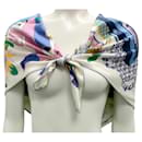 Hermes Ivory / Blue / Pink Multi Les Tresors d'Un Artiste Square Silk Twill Scarf - Hermès
