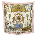 Hermes Paris Vintage Pink Silk Scarf Musee 1962 Philippe Ledoux - Hermès