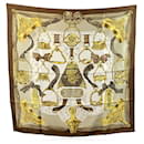 Hermes Vintage Brown Silk Scarf Etriers 1964 Francoise de la Perriere - Hermès