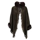A.N.G.E.L.O. Vintage Cult Brown Suede Cape - Autre Marque