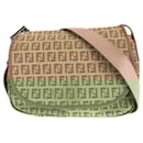 Fendi Zucchino Beige Pink Shoulder Bag