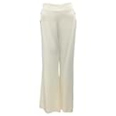 Edward Achour Fall 2014 White / Gold Buttoned Crepe Trousers