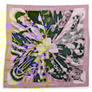 Hermes Carré 90 "soleil de soie" 100% Silk Scarf in Navy x Beige - Hermès