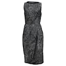 Michael Kors Printed Knee-Length Dress in Black Wool