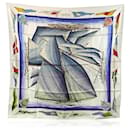 Hermes Vintage Silk Scarf Vent Portant 1988 Yannick Manier - Hermès