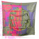 Hermes Paris Vintage Pink Silk Scarf Brandebourgs 1972 Latham - Hermès