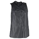 Dion Lee Buttoned Sheer Back Sleeveless Top in Black Leather - Autre Marque