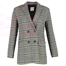 Sandro Paris Plaid Double-Breasted Blazer in Multicolor Wool