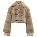 Rotate Birger Christensen Cropped Faux-Fur Jacket in Brown Polyester  - Autre Marque