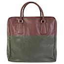Prada Saffiano Triangle Logo Plate Boston Bag