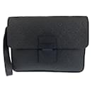 Louis Vuitton Taurillon Monogram S-Rock Black Leather Clutch Bag