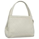 CHANEL Wild Stitch Hand Bag Leather White CC Auth 110221 - Chanel