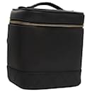 CHANEL Bicolore Vanity Hand Bag Leather Black Gold CC Auth bs22369 - Chanel