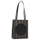 FENDI Pecan Canvas Tote Bag Brown Black Auth yk17395 - Fendi