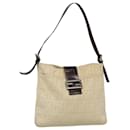 FENDI Zucca Canvas Shoulder Bag Beige Auth ep7339 - Fendi