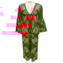 Figue Crimson Minette Cross-Stitch Embroidered Midi Dress - Autre Marque