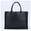 Christian Dior Leather Book Tote Handbag in Black
