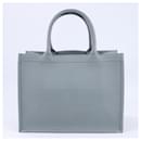 Christian Dior Leather Book Tote Handbag in Grey