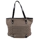 FENDI Zucchino Canvas & Leather Shoulder Bag in Beige×Brown 8BH197 - Fendi