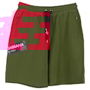 Dolce & Gabbana Logo Drawstring Shorts in Red Cotton