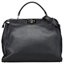 Fendi Peekaboo Leather Handbag 2WAY Black