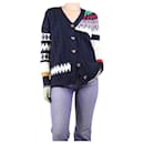 Navy blue fairisle cable knit cardigan - size M - Autre Marque