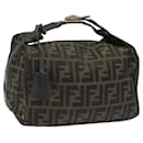 Sac à main Vanity en toile Zucca FENDI marron noir Auth 115424 - Fendi