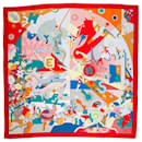 Hermès Carré 90 "CA DECOIFFE" 100% Silk Scarf in Red