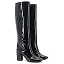 SAINT LAURENT - Saint Laurent boots in black patent leather (Size 37)