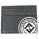 Fendi Gray Leather Card Case