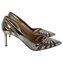 Aquazzura The Spy 90mm Pumps In Silver Patent Leather