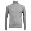  Saint Laurent Knitted Turtleneck Sweater in Grey Wool