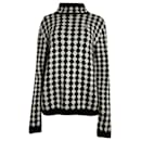 Saint Laurent Diamond-Motif Sweater in Black Wool