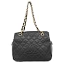 Chanel Black Caviar Leather Shoulder Bag