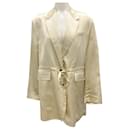 Deveaux Champagne Tie-Front Satin Jacket - Autre Marque