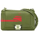 Chanel Red Medium Embossed Lambskin Cube Boy Flap