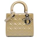 Dior Brown Medium Patent Cannage Lady Dior