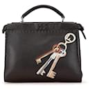 Fendi Brown Mini Calfskin Romano Selleria Peekaboo Iconic Fit Satchel