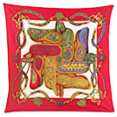 Hermès Red Festival Pleated Silk Scarf